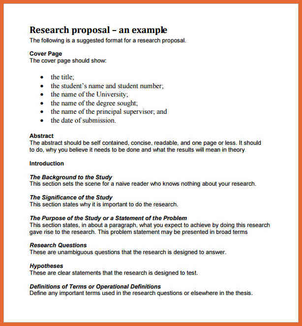 Research plan academic example